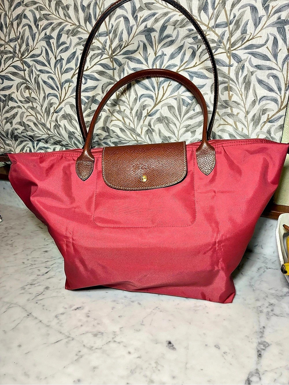 Longchamp Le Pliage Original Large Shoulder Tote Pink & Brown